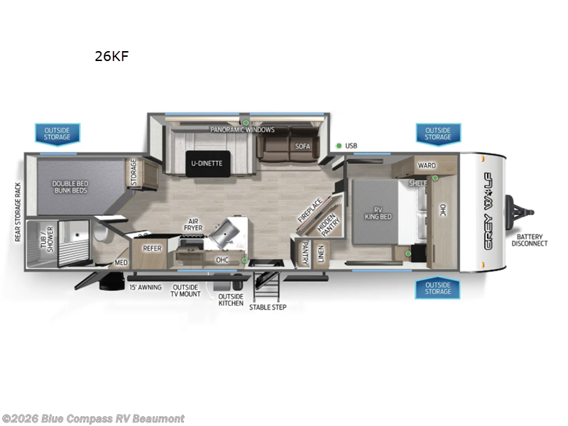 Used 2026 Forest River Cherokee Grey Wolf 26KF available in Vidor, Texas