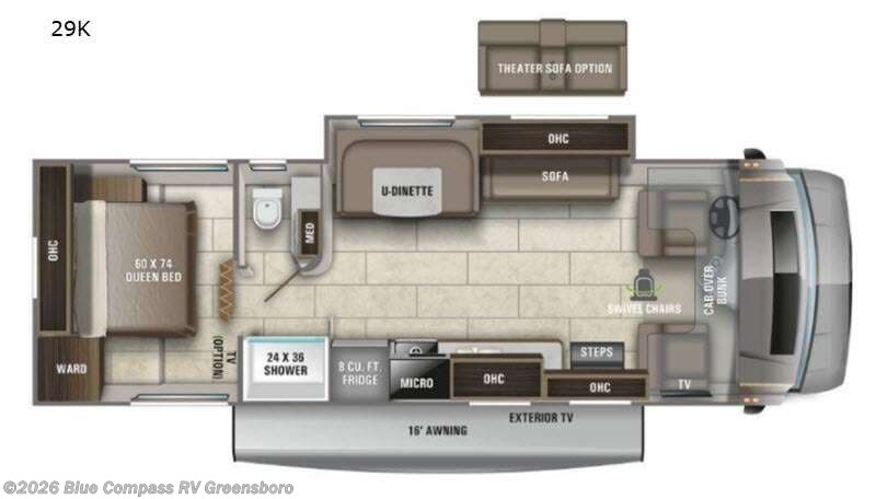 Used 2021  Entegra Coach Odyssey 29K by Entegra Coach from Blue Compass RV Greensboro in Colfax, NC