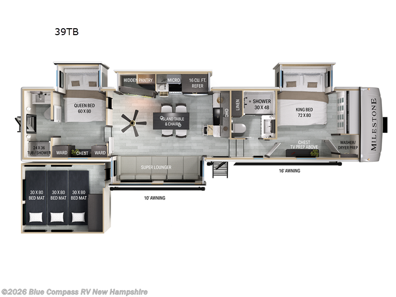 New 2026 Heartland Milestone 39TB available in Epsom, New Hampshire