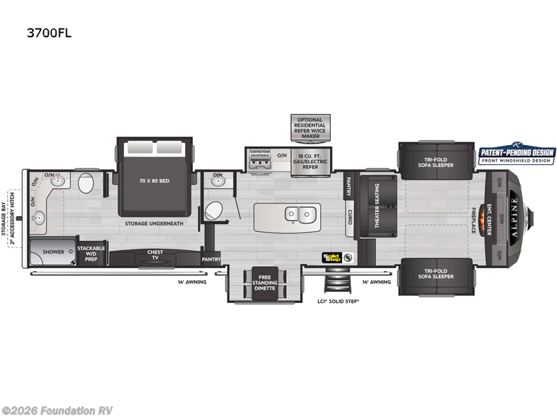New 2022  Keystone Alpine 3700FL by Keystone from Foundation RV in Wichita Falls, TX