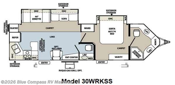 Used 2012  Forest River Flagstaff V-Lite 30WRKSS by Forest River from Blue Compass RV Manteca in Manteca, CA