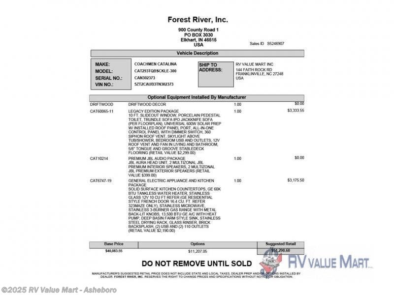 New 2026 Coachmen Catalina Legacy Edition 293TQBSCK available in Franklinville, North Carolina