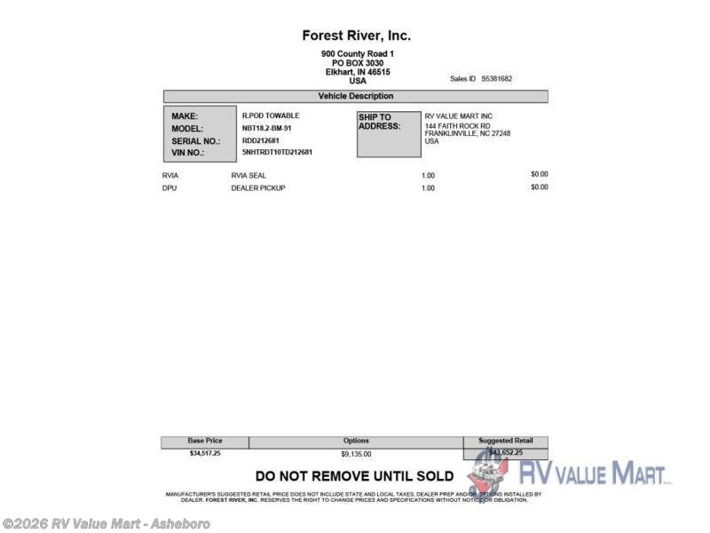 New 2026 Forest River No Boundaries NB18.2 Beast Mode available in Franklinville, North Carolina