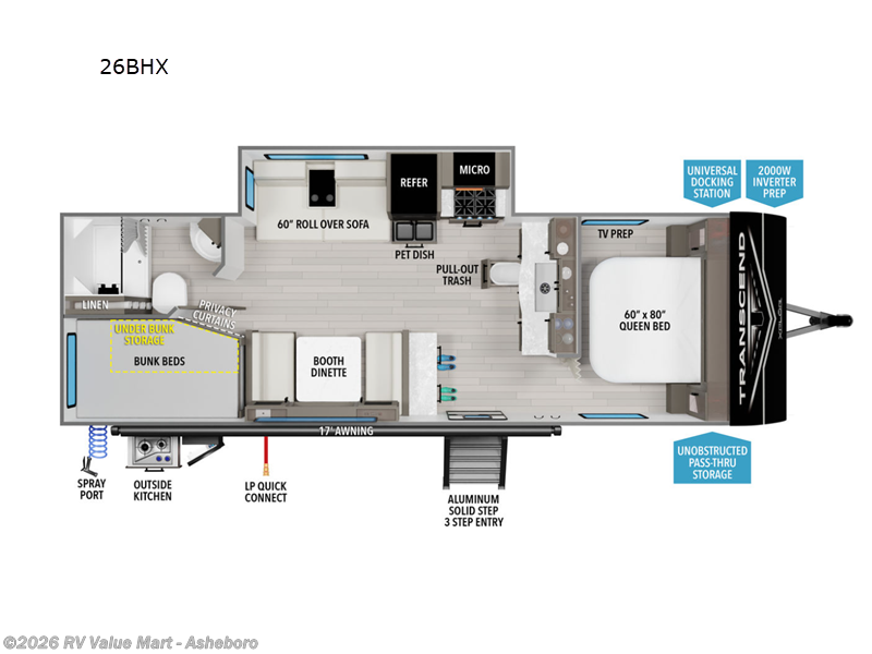 Used 2025 Grand Design Transcend Xplor 26BHX available in Franklinville, North Carolina
