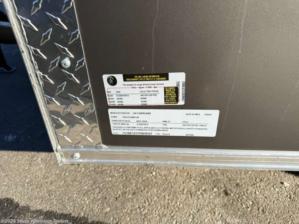 New 2025 J&C Cargo  6X12SA W/ .080 POLYCORE Base available in Canterbury, Connecticut