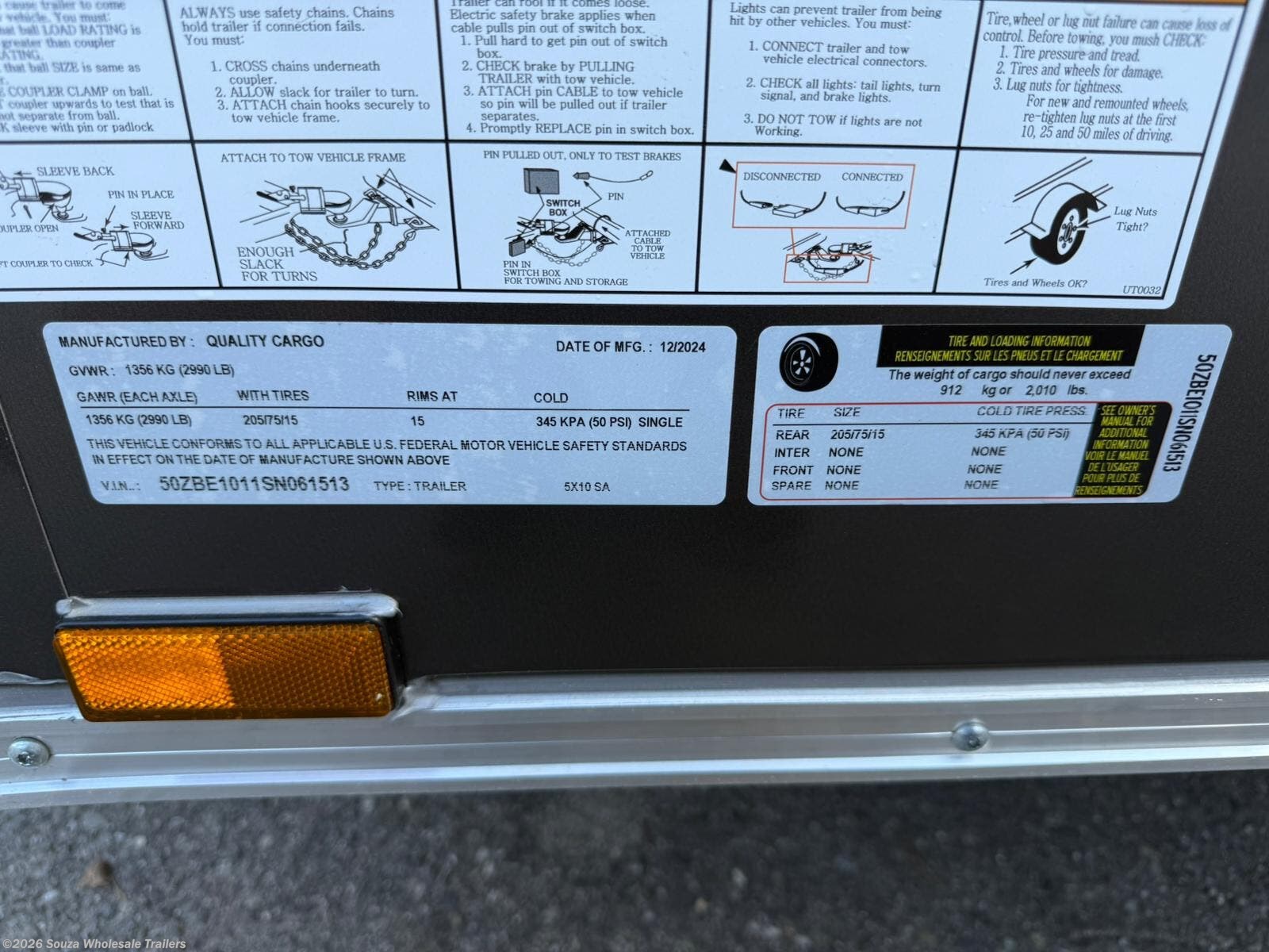New 2025 Quality Cargo  5X10SA WITH 12" EXTRA HEIGHT: Base available in Canterbury, Connecticut