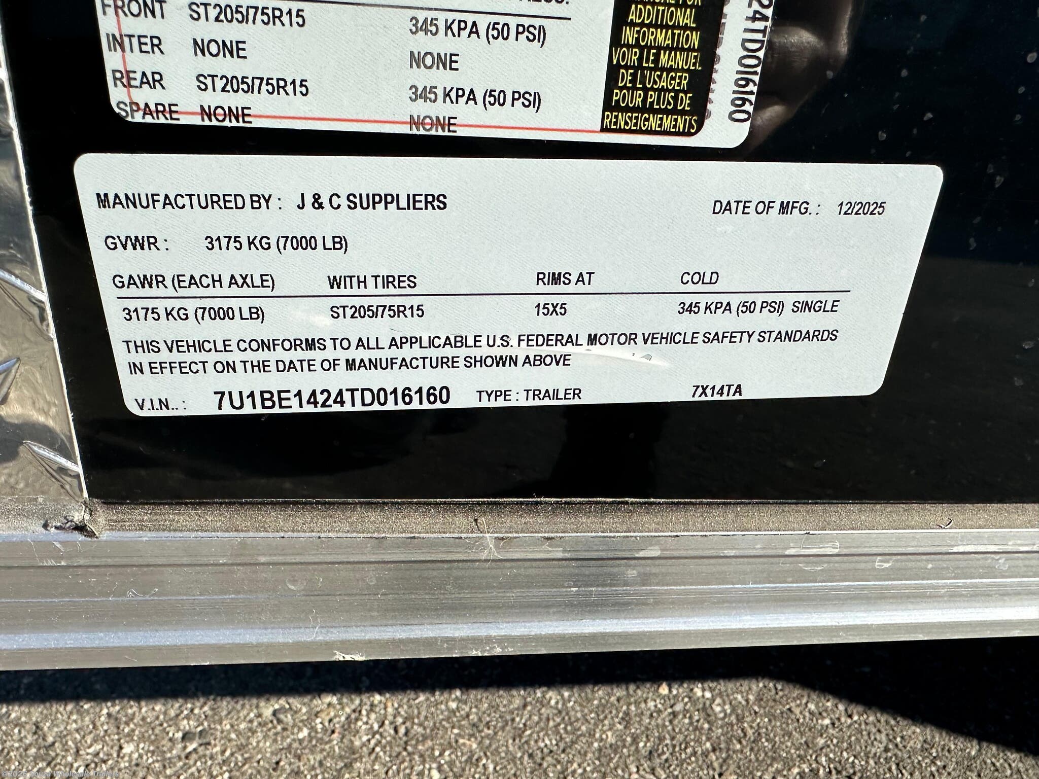 New 2026 Miscellaneous  J&C 7X14TA ENCLOSED CARGO TRAILER – BLACK WIT Base available in Canterbury, Connecticut