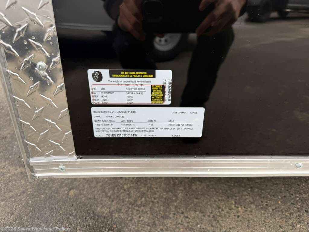 New 2025 J&C Cargo  6X12SA W/ .080 POLYCORE Base available in Canterbury, Connecticut