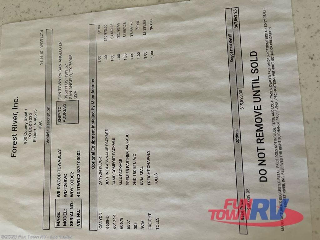 New 2025 Forest River Wildwood FSX 269VC available in Las Vegas, Nevada