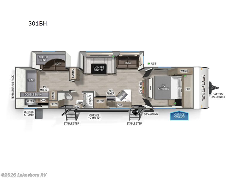 New 2026 Forest River Cherokee Wolf Den 301BH available in Muskegon, Michigan