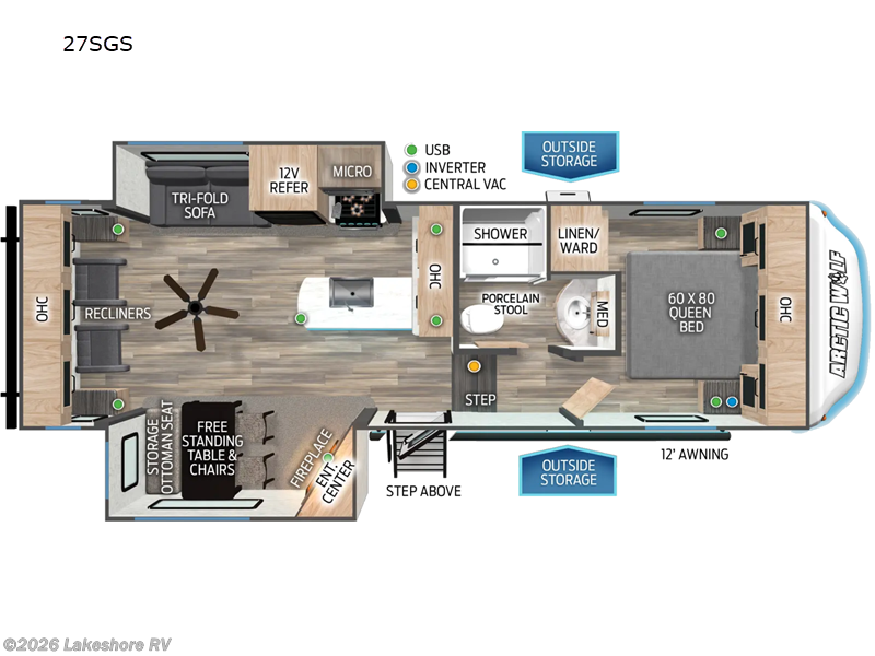Used 2024 Forest River Cherokee Arctic Wolf 27SGS available in Muskegon, Michigan