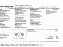 New 2022 Airstream Globetrotter 27FBQ Queen available in Millstone Township, New Jersey