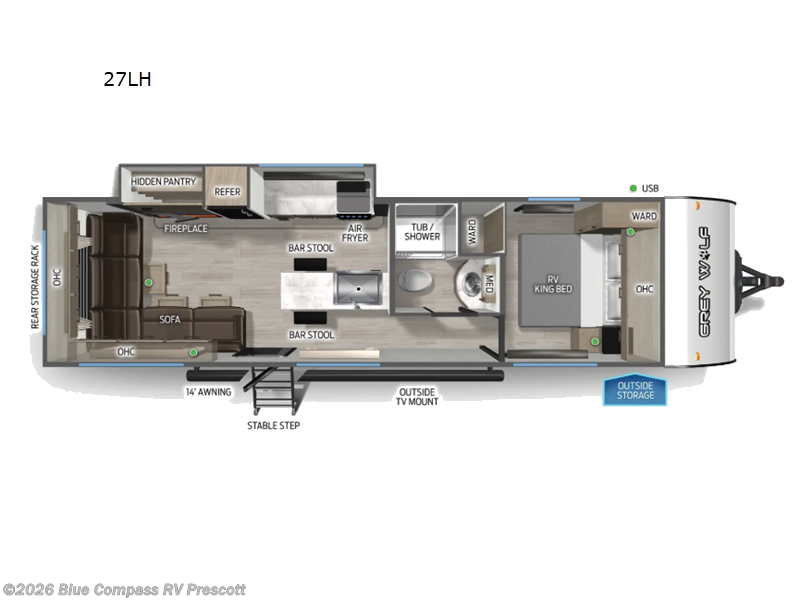 New 2026 Forest River Cherokee Grey Wolf 27LH available in Prescott, Arizona